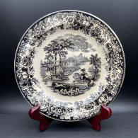 PETRUS REGOUT 1890-1897 Assiette Coll. AMAZONE  Noir Blanc Made In Holland Maastricht  Diam 19 Cm #240051 - Maastricht (NLD)