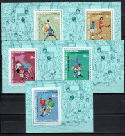 Mauritania 1990 Football Soccer World Cup Set Of 5 S/s Imperf. MNH -scarce- - 1990 – Italie