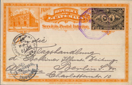 1897 GUATEMALA , COBAN - BERLIN , TRÁNSITO DE NEW ORLEANS , LLEGADA , EXPOSICIÓN CENTRO AMERICANA - Guatemala