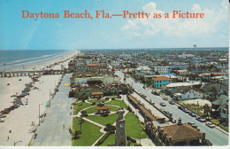 Daytona Beach Floride USA Aerial View Cars On The Beach, Quay Land Clock Main Street Water Tower Town Buildings 2 Sc - Daytona