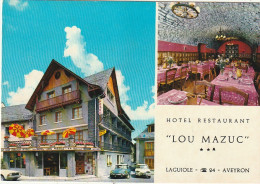 AA+ 16-(12) LAGUIOLE - HOTEL RESTAURANT " LOU MAZUC " - MULTIVUES - AUTOMOBILES : FORD TAUNUS , CITROEN DS ET AMI 6 - Laguiole