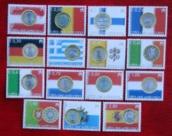 De Euro Monnaies Euro Et Drapeaux Coin 2004 Mi 1491-1505 Yv 1345-1359 POSTFRIS / MNH / ** VATICANO VATICAN VATICAAN - Ongebruikt