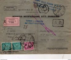 1951 LETTERA RACCOMANDATA  CON ANNULLO PADOVA - Strafport