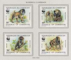 CAMEROON 1988 WWF Monkeys Mi 1155-1158 MNH(**) Fauna 751 - Singes