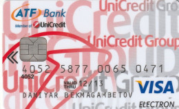 KAZAKISTAN  BANK CARD UNICREDIT - ATF Bank VISA ELECTRON - Cartes De Crédit (expiration Min. 10 Ans)