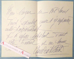 ● Claudia VICTRIX Cantatrice Opéra De Paris & Actrice Du Cinéma Muet - Née Le Havre Pièce Autographe Signée Lettre L.A.S - Sänger Und Musiker