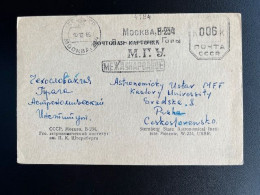 RUSSIA USSR 1965 POSTCARD MOSCOW TO PRAGUE PRAHA 10-12-1965 SOVJET UNIE CCCP SOVIET UNION ASTRONOMY - Briefe U. Dokumente