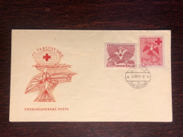 CZECHOSLOVAKIA FDC COVER 1949 YEAR RED CROSS HEALTH MEDICINE STAMPS - FDC