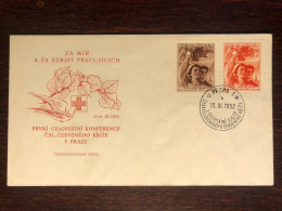 CZECHOSLOVAKIA FDC COVER 1952 YEAR RED CROSS HEALTH MEDICINE STAMPS - FDC