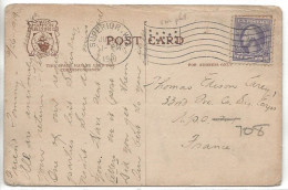 US 1919 3c PC ARMY POSTAL SERVICE 741 Flag Drapeau Cancel SUPERIOR WISCONSIN WIS Harbor CHICAGO Ed To FRANCE - Covers & Documents
