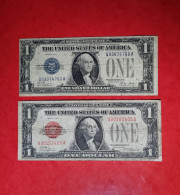 2x 1928 $1 DOLLAR USA UNITED STATES BANKNOTE RED & SEAL LOT /LOTE 2 BILLETES ESTADOS UNIDOS*COMPRAS MULTIPLES CONSULTAR* - Billets Des États-Unis (1928-1953)