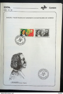 Brochure Brazil Edital 1985 39 Bartolomeu Gusmao Balloon With Stamp Side CBC SP Santos.jpg - Lettres & Documents