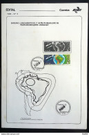 Brochure Brazil Edital 1985 02 Brasilsat Satellite Map Communication With Stamp CBC DF Brasilia - Lettres & Documents