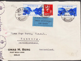 1941. NORGE. Fine Censored Envelope With 2 Ex 30 ØRE Turism (Sunnfjord) And 20 ØRE 
 Lion T... (Michel 202+) - JF545663 - Covers & Documents