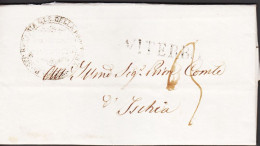 1853. VITERBO. Fine Envelope With Cancel VITERBO And Official Large Side Cancel. Original Letter Included ... - JF545744 - Romagna