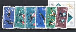 BULGARIA - 1967 - GRENOBLE  WINTER OLYMPICS INNSBRUCK SET OF 6 + S/SHEET  MINT NEVER HINGED SG £12.15 - Nuovi