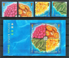 Hong Kong 1994 MiNr. 728 - 731 (Block 33) Hongkong MARINE LIFE CORALS 4V + 1bl MNH** 9.50 € - Sonstige & Ohne Zuordnung