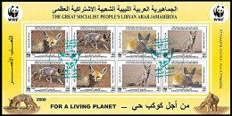 LIBYA 2008 WWF Fox - IMPERFORATED Minisheet (special First Day PMK) - Gebruikt