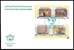 LIBYA 2008 WWF Fox - IMPERFORATED Set (Libya Post FDC) #1 - FDC