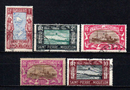 St Pierre Et Miquelon    - 1932 - Aspects De SPM   - N° 136 à 140  - Oblit - Used - Used Stamps