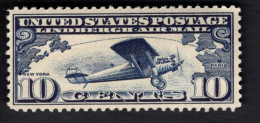 2020968995 1927 SCOTT C10 (XX)  POSTFRIS MINT NEVER HINGED - LINDBERGH'S AIRPLAINE - SPIRIT OF ST. LOUIS - - 1b. 1918-1940 Unused