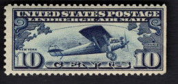 2020969220 1927 SCOTT C10 (XX)  POSTFRIS MINT NEVER HINGED - LINDBERGH'S AIRPLAINE - SPIRIT OF ST. LOUIS - RIGHT IMPERF. - 1b. 1918-1940 Ongebruikt