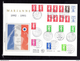 " MARIANNE " Sur Enveloppe 1er Jour Grand Format N°tée De 1992 1993 Parfait état - Ohne Zuordnung