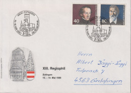 1981 Schweiz Brief Zum:CH 640+641, Mi:CH 1174+1175, Kern U. Hasler, EUROPA Stempel: Xlll. Regiophil 4800 Zofingen - Covers & Documents