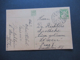 Österreich / CSSR 1923 Ganzsache Mit Stempel Deutsch Hause Nemecka Huzova Nach Prag Gesendet - Lettres & Documents