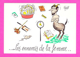 Illust-111PH7 OZIOULS, Les Ennemis De La Femme, Souris, Code De La Route, Facture, Vaisselle, Horloge, BE - Oziouls
