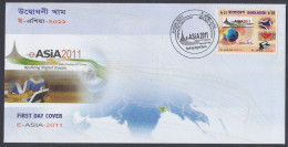 Bangladesh 2011 FDC E-Asia, Globe, Map, First Day Cover - Bangladesch