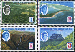 324207 MNH HONDURAS BRITANICA 1966 CENTENARIO DEL CORREO - Brits-Honduras (...-1970)