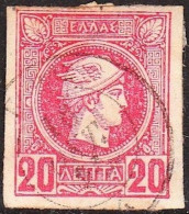 GREECE Cancellation ΠΟΡΟΣ Type III On Small Hermes Head  20 L Carmine Vl. 101 - Gebruikt