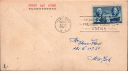 USA ETATS UNIS LETTRE FDC 1947 CENTENAIRE - 1851-1940