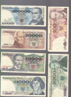 6 Billets De Banque Pologne  100000 Zloty  50000  Zloty  10000 Zloty  5000 Zloty  1000 Zloty  100 Zloty - Andere - Europa