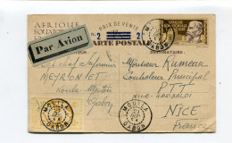 !!! GABON, ENTIER POSTAL D'AEF UTILISE A MOUILA (1944) PAR AVION. FRAPPE SUPERBE - Lettres & Documents