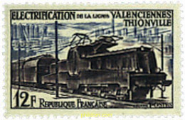 61355 MNH FRANCIA 1955 ELECTRIFICACION DE LA LINEA VALENCIENNES-THIONVILLE - Andere & Zonder Classificatie