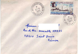 TAAF. FSAT. 27.04.75 Kerguelen. 25 Eme Anniv Du Service Postal 75F Sapmer - Lettres & Documents