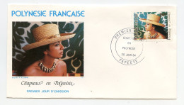 Enveloppe Timbres Du Premier Jour D'émission.Chapeaux En Polynésie.Papeete 20 Juin 84.Polynésie Française. - Sonstige & Ohne Zuordnung