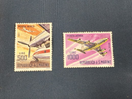 San Marino  SELLOS  Aviones Comerciales  Yvert 128/9 Aereo  Serie Completa      Sellos Nuevos *** - Unused Stamps