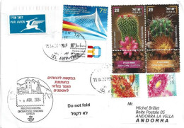 2024. Cactus Mammillaire & Férocactus , Letter To Andorra, With Arrival Illustrated Postmark - Lettres & Documents