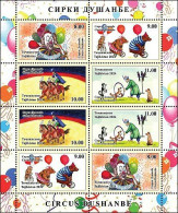 Tajikistan 2024 .  Circus Dushanbe (Horses, Dogs,Bears). Sheetlet Of 8 - Tagikistan