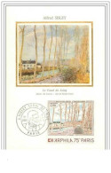 ARTS.CARTE MAXIMUM.n°39.ALFRED SISLEY.LE CANAL DU LOING.TISSEE SOIE - Other & Unclassified