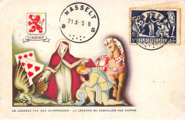 Belgique .CARTE MAXIMUM. N°207756. 1958. Cachet Hasselt. Legende Van Den Kaartidder. Chevalier Aux Cartes - 1951-1960