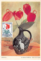 BELGIQUE.Carte Maximum.AM14094.1954.Cachet Belgique.Fleur.Peint Avec Le Pied.Anthurium.Schmitz-Hochburg - Gebraucht