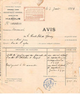 Facture.AM20064.Tunisie.1913.Administration Des Habous - Other & Unclassified