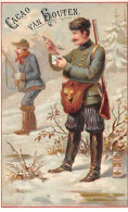 Chromos - COR14321 - Cacao Van Houten - Hommes - Chasseurs - Fusil - Neige - 10x6 Cm Environ - En L'état - Van Houten