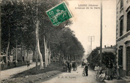 Loire-sur-Rhône Canton De Condrieu Avenue De La Gare Rhône 69700 Cpa Voyagée En 1913 En TB.Etat - Loire Sur Rhone