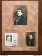 Télécarte Et Encart Philatélique 1er Jour Eugène Delacroix 1998 - Personnages