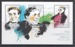 2022 Liechtenstein Oskar Werner SILVER Souvenir Sheet  MNH @ BELOW FACE VALUE - Unused Stamps